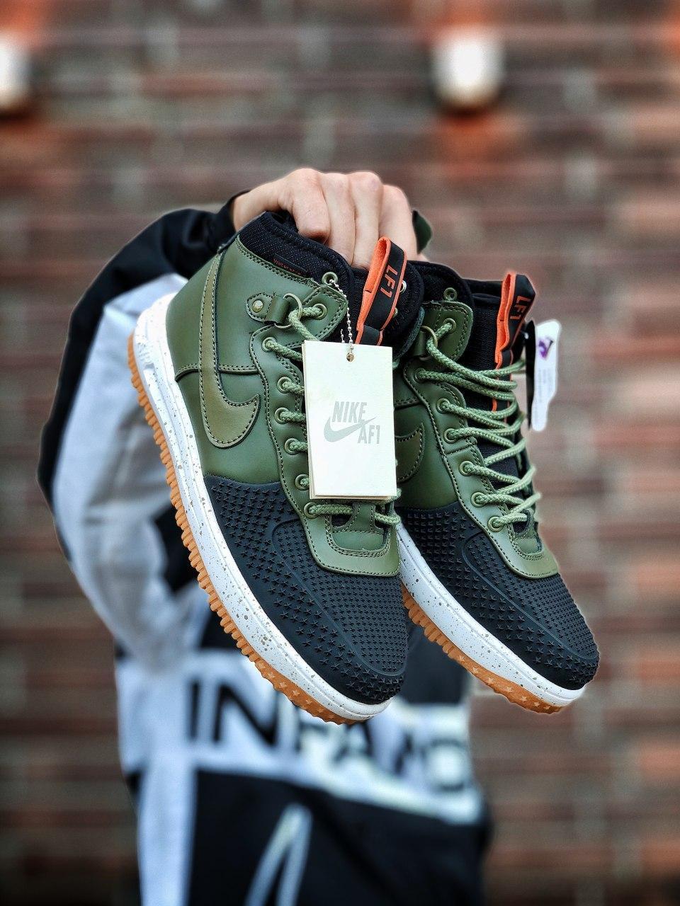 Кросівки чоловічі Nike Lunar Force 1 Duckboot 17 khaki/black (Репліка ААА)