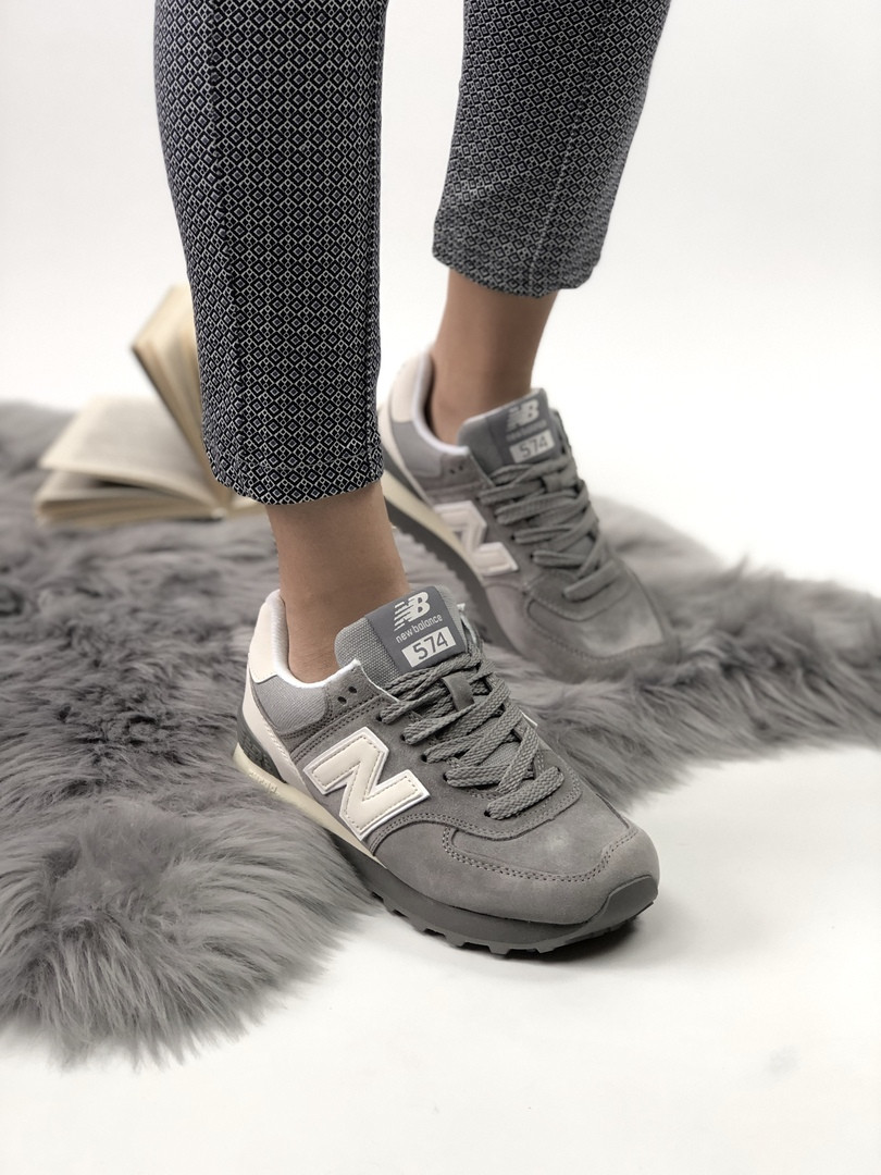 Жіночі кросівки New Balance 574 (gray/white), сірі жіночі кросівки New Balance 574