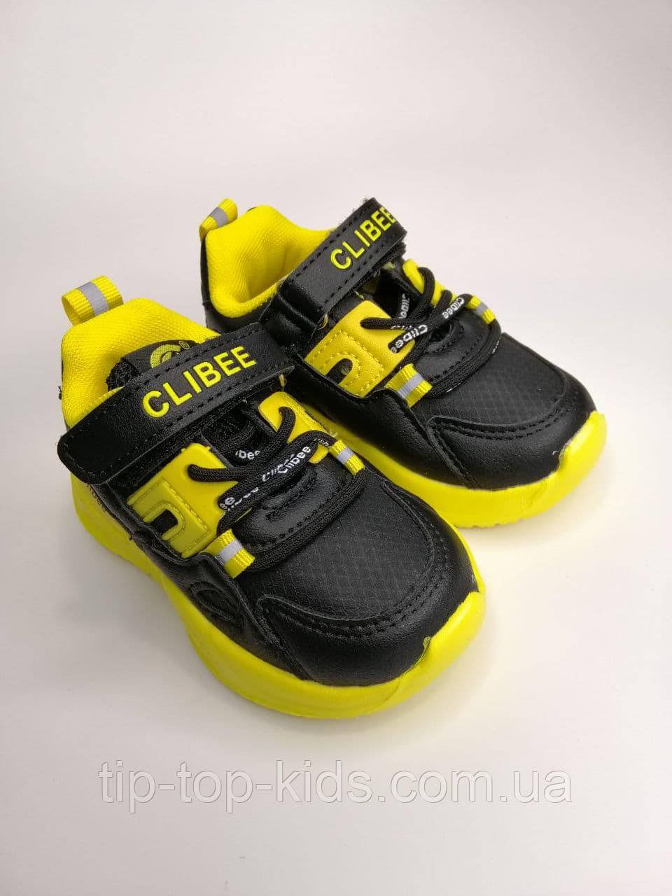 Кросівки для хлопчика Clibee 106 E bl-yellow чорні з жовтим р. 21, фото 1