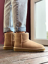 Жіночі UGG Classic II Mini Light Brown, зимові жіночі коричневі уггі (Репліка ААА)