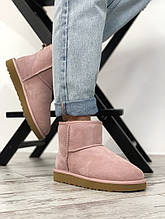 Жіночі Ugg Mini Bailey Bow Dusk (pink), жіночому уггі, рожеві жіночому уггі низькі (Репліка ААА)