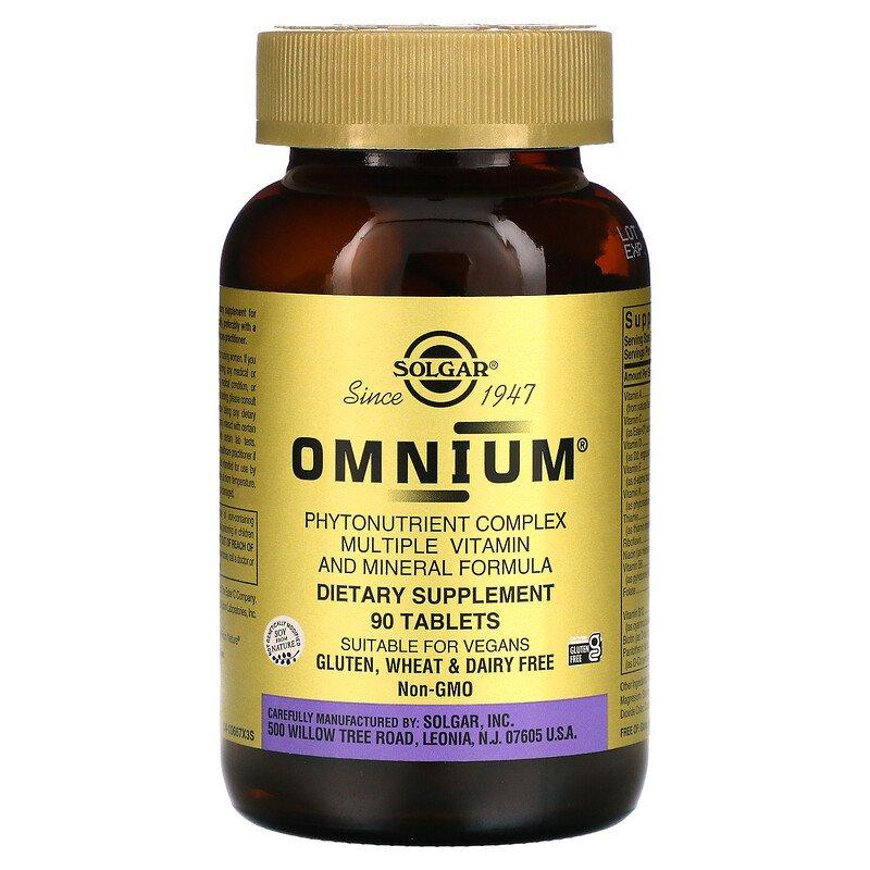 Вітаміни Omnium Phytonutrient Complex Multiple Vitamin and Mineral Formula Solgar 90 таблеток, фото 1