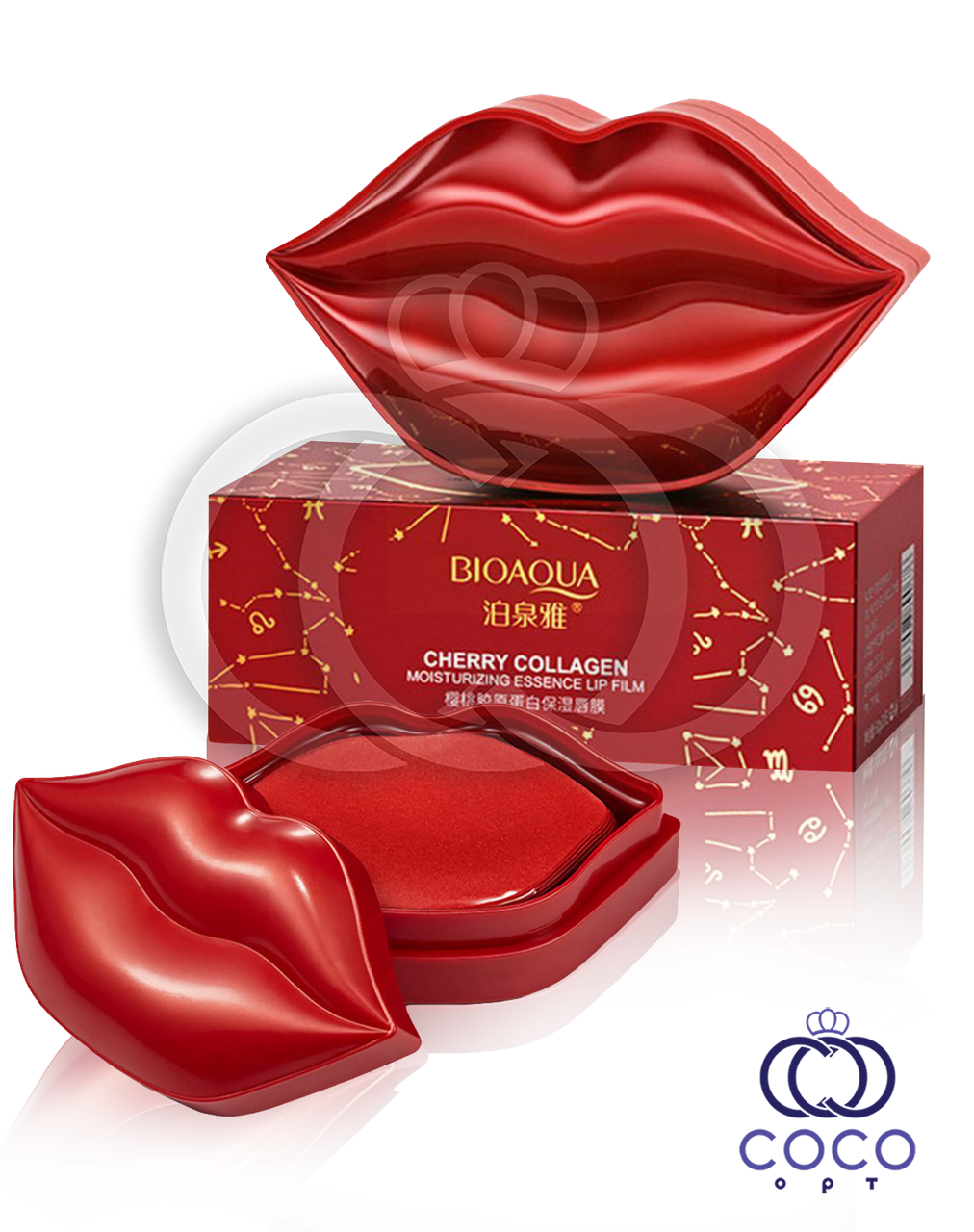 Патчі для губ Bioaqua Cherry Collagen Moisturizing Essence Lip Film 60 г