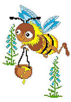 Набір для вишивання нитками хрестом "Бджілка" сад цвітіння весна нитки муліне канва голка канва з малюнком