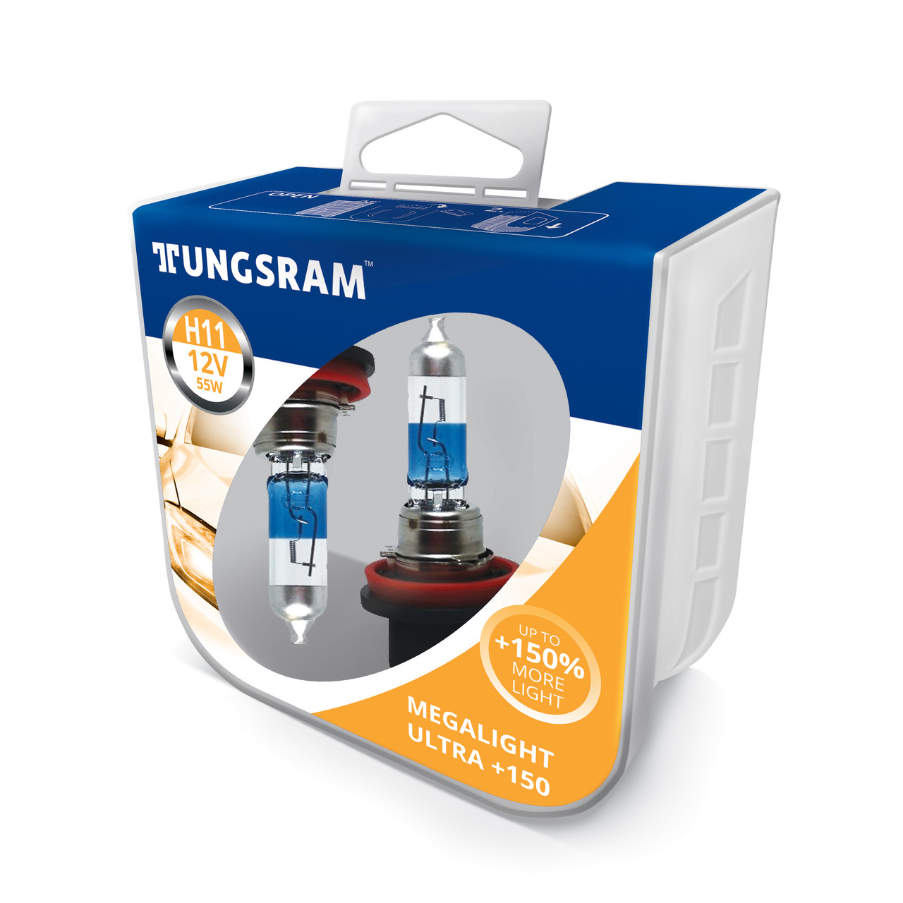 Megalight Ultra Н11 +150% Tungsram — на 150% більше світла (Угорщина) (ціна за дві лампи)