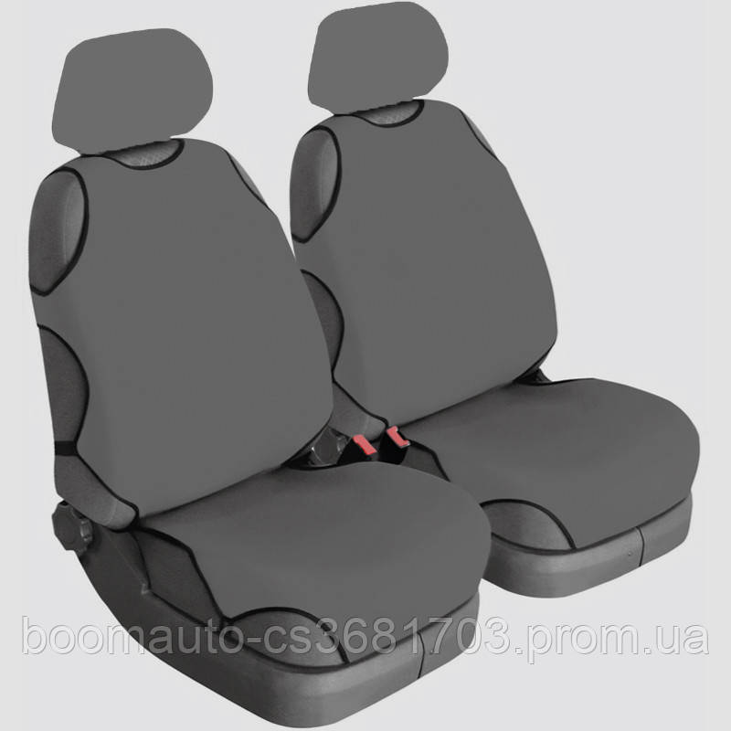 2шт. Майки на передние сиденья автомобиля. СЕРЫЙ цвет. Материал Х/Б универсальные майки на сиденья - фото 1 - id-p1579206236