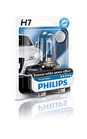 Авто лампа H7 PHILIPS 55W 12V PX26d WhiteVision +60% (4300K) Эффект ксенона!