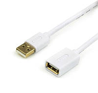 ATCOM USB AM - USB AF 1.8м белый gold plated