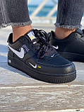 Чоловічі / жіночі кросівки Nike Air Force 1’07Lv8 Ultra Black | Найк Аір Форс 1’07Lv8 Ультра Чорні, фото 3