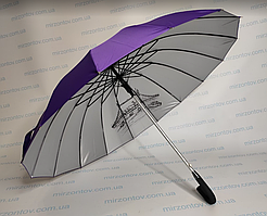 Парасолька-тростина двостороння на 16 спиць фіолетова