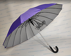 Парасолька-тростина двостороння на 16 спиць фіолетова