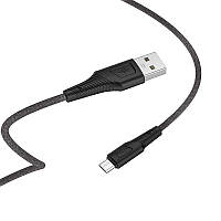 HOCO X58 silicone USB AM на Micro data for 2,4A 1m Black