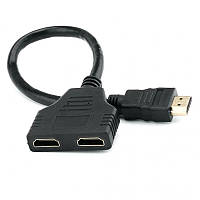 Кабель-розгалуджувач ATCOM спліттер HDMI (male) to 2 HDMI (female) 10см (10901)