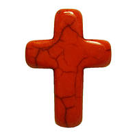 Підвіска Кулон Хрестик Оранжевий, Розмір 25 мм, Рукоділля, Фурнітура для Біжутерії