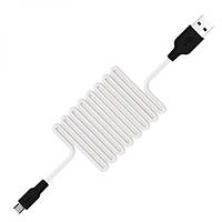 HOCO X21 USB AM на Type C Silicone 2,4A 1m Black&White