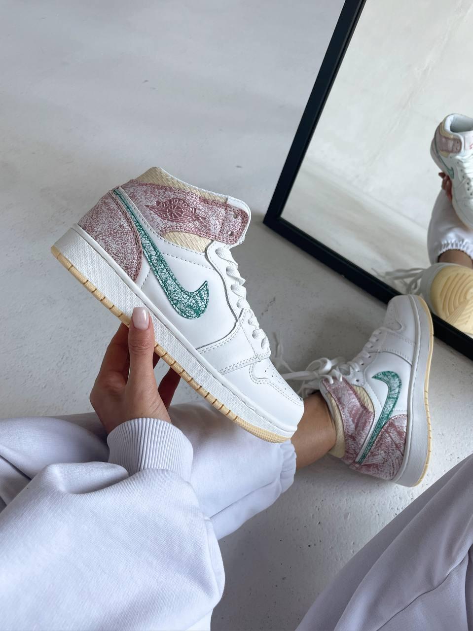 Жіночі кросівки Nike Air Jordan Retro 1 Mid High "Ice Cream" | Найк Аір Джордан 1 "Ice Cream"