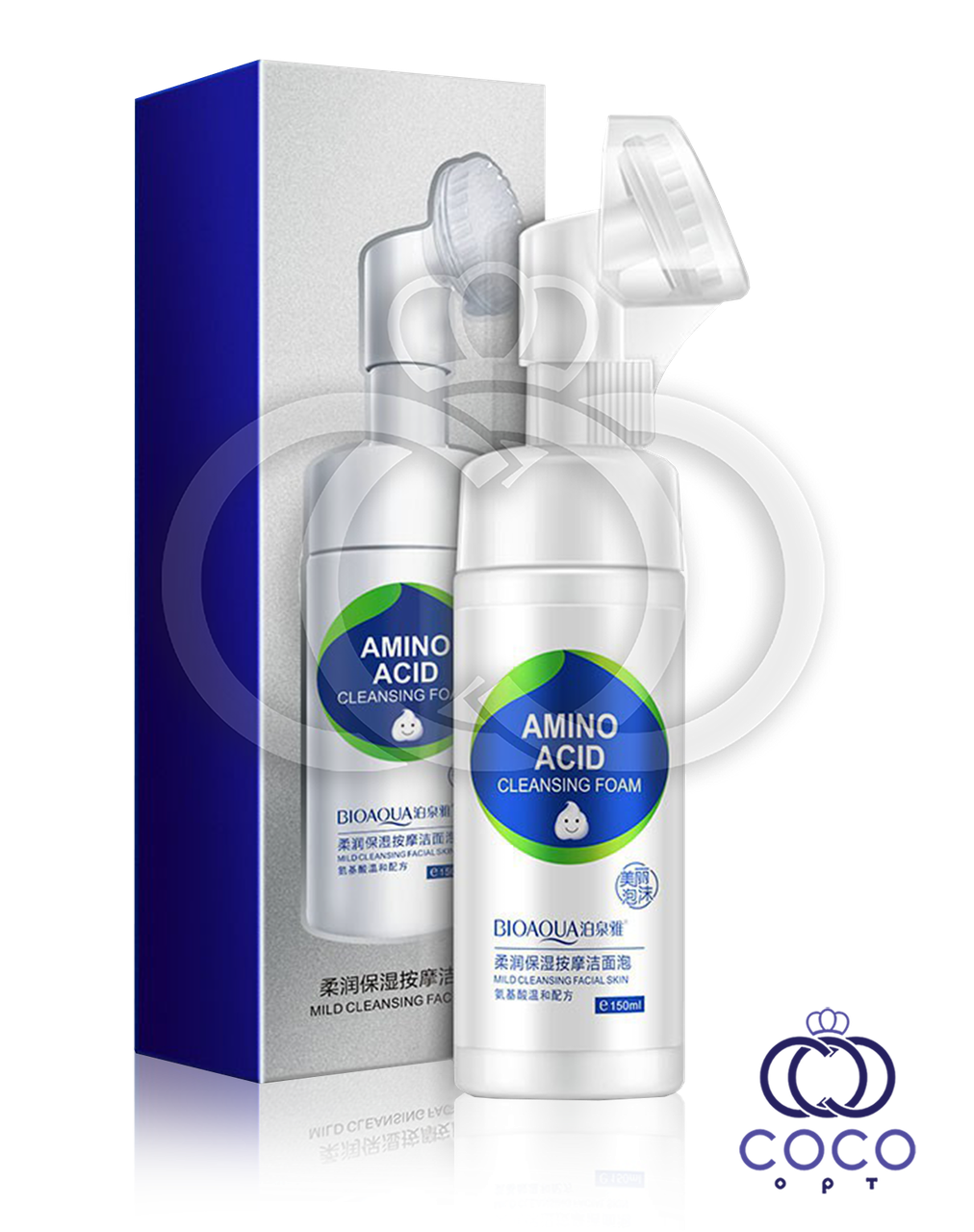 Мус-пінка для вмивання Bioaqua Amino Acid Face Cleanser з масажною щіткою 150 мл, фото 1