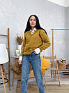 Жеснкий ажурний светр оверсайз з V - подібним вирізом (р. 42-46) 8041395, фото 7