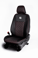 Чехлы на сиденья Сеат Алтея ХЛ ( Seat Altera XL) (модельные ромбы с логотипом)