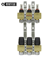 Коллекторный блок RAFTEC LCR-1.3 на 3-выходов с расходомерами и евроконусами