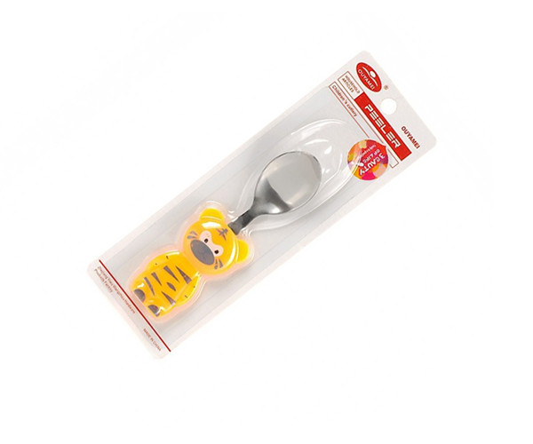 Ложка дитяча з пластиковою ручкою HLS 14 см, дитячий посуд, фото 1