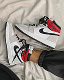 Чоловічі / жіночі кросівки Nike Air Jordan Retro 1 Mid High Light Smoke Grey | Найк Аір Джордан 1 Сірі, фото 7