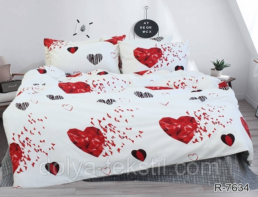 2-спальна постільна білизна з ранфорсу ТМ TAG, бавовна з компаньйоном R7634, фото 1