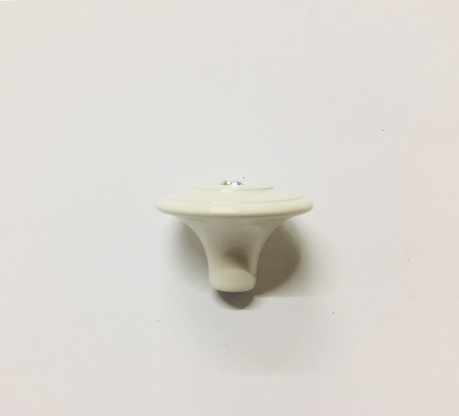 Ручка-кнопка с кристаллами Swarovski GU-W7150 белый глянец Ø 30 мм - фото 3 - id-p297801538