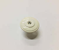 Ручка-кнопка з кристалами Swarovski GU-W7150 білий глянець Ø 30 мм