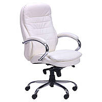 Кресло офисное Валенсия HB хром Anyfix кожзаменитель Неаполь N-20 (AMF-ТМ) Anyfix, комбінована шкіра люкс Біла