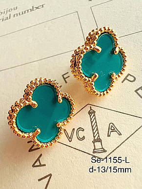 Сережки Stainlees Steel преміум (14-К), фото 1