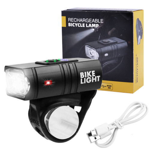 Велофонар BK-02Pro-2XPE ULTRA LIGHT, ALUMINUM, індикація заряду, Waterproof, акум, ЗУ micro USB