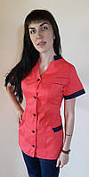 Жіночий медичний костюм Оксана котон 44 розмір короткий рукав