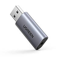 Звуковая карта Ugreen USB 2.0 внешняя. Аудио адаптер TRRS стерео OMTP/CTIA (CM383).