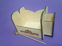 Органайзер для рукоділля та пряжі з бічною ниткою дерев'яний