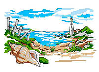 Набор для вышивания нитками крестом " Морской пейзаж " отдых у моря нитки мулине канва игла канва с рисунком