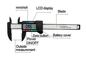 Электронный штангенциркуль LCD 0-100 мм углеволокно, фото 3