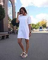 Футболка-сукня жіноча подовжена біла "Саріна" біла - XS, M