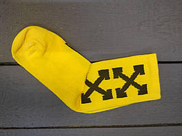 Молодіжні чоловічі бавовняні шкарпетки "Стріли" яскраво-жовті - 41-45 розмір