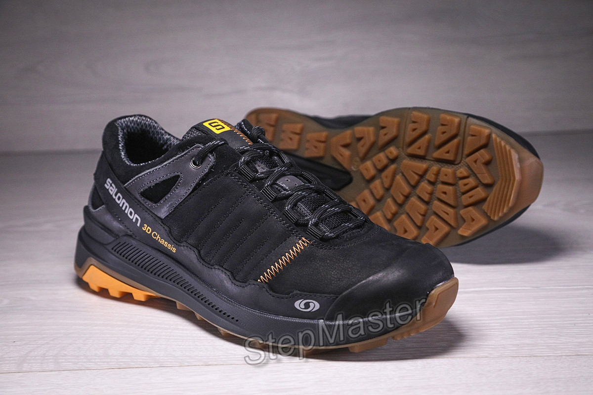 Шкіряні кросівки Salomon 3D Chassis Black