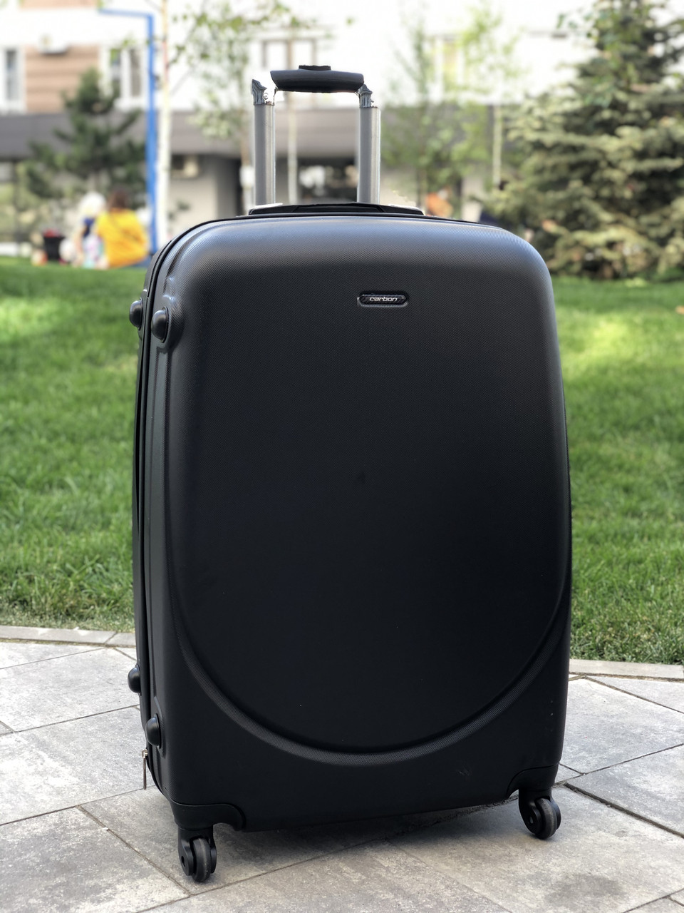 Чемодан дорожній на 4 колесах Carbon 310 Середній (М) Чорний, фото 1