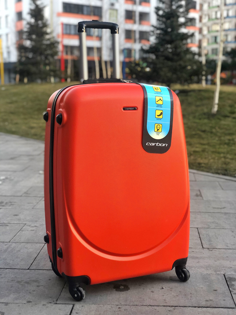 Валіза Carbon 310 пластикова Велика (L) Помаранчева, фото 1