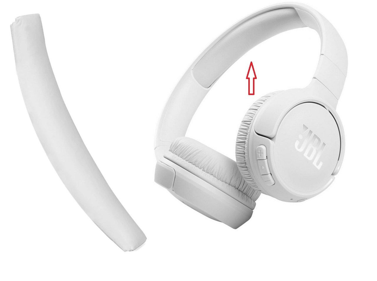 Накладка амбушури JBL Tune 520BT 660 BTNC T500BT T510BT T450BT T570BT Tune 560BT T460BT Tune 670NC Колір Білий, фото 1