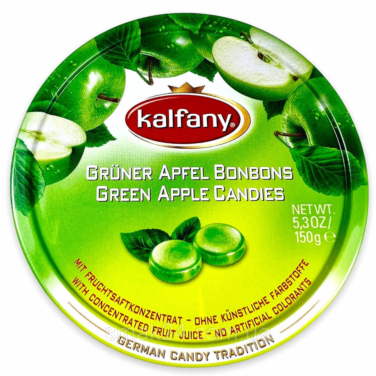 Льодяники (конфети) Зелене яблуко Kalfany Green Apple Drops 150 г