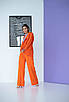 Стильний жіночий брючний костюм штани палацо "418" помаранчевий Розміри 44,46,48,50, фото 4