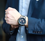 Якісний чоловічий годинник срібний, Міцний кварцовий чоловічий годинник, фото 2