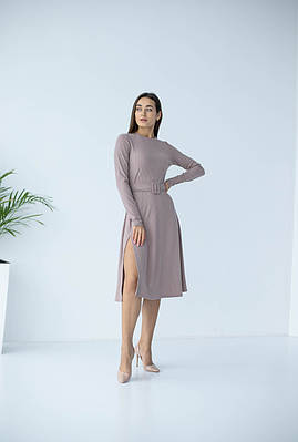 Красиве трикотажне плаття "420" беж, розміри 44,46,48,50,52