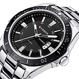 Якісний чоловічий годинник круглий класичний, гарний бюджетний кварцовий чоловічий годинник, фото 4