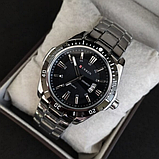 Якісний чоловічий годинник круглий класичний, гарний бюджетний кварцовий чоловічий годинник, фото 6