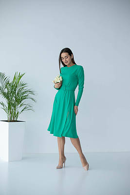 Красиве трикотажне плаття "420", смарагд, розміри 44,46,48,50,52